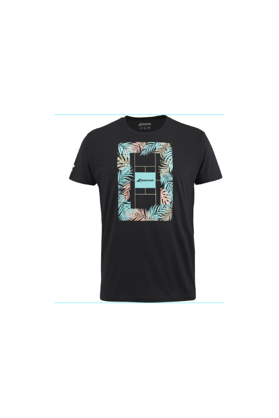 Tee Shirt Babolat Exercise Message Men Black/Black