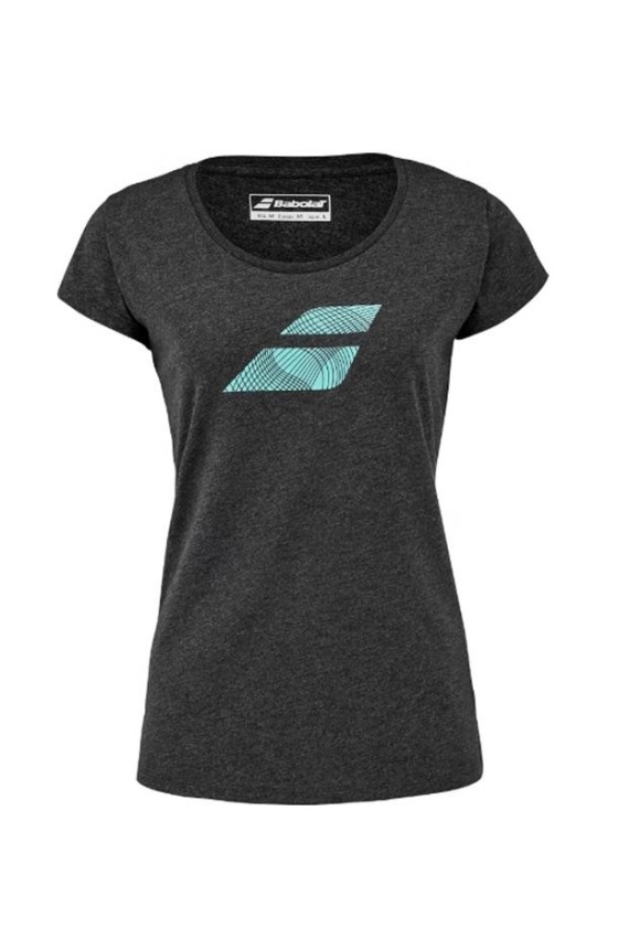 Tee Shirt Babolat Exercise Flag Women Black Heather