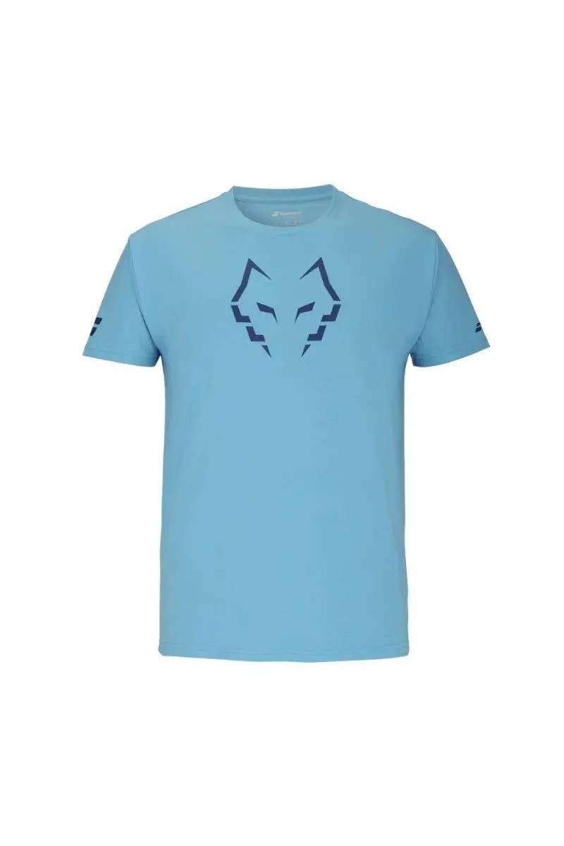 Tee Shirt Babolat Cotton J. Lebron 2025  Cyan Blue - Ecosport Tennis, Padel, Running