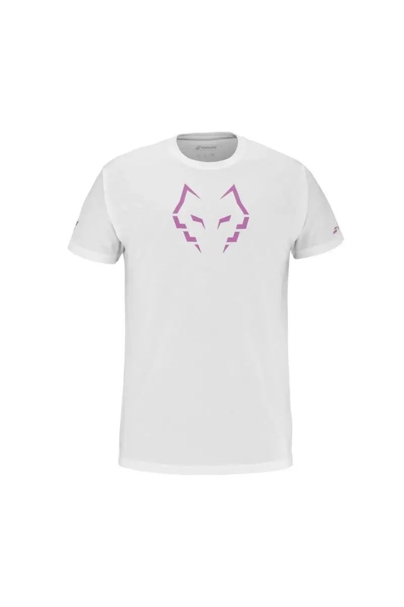 Tee Shirt Babolat Cotton J. Lebron 2025  White/White - Ecosport Tennis, Padel, Running