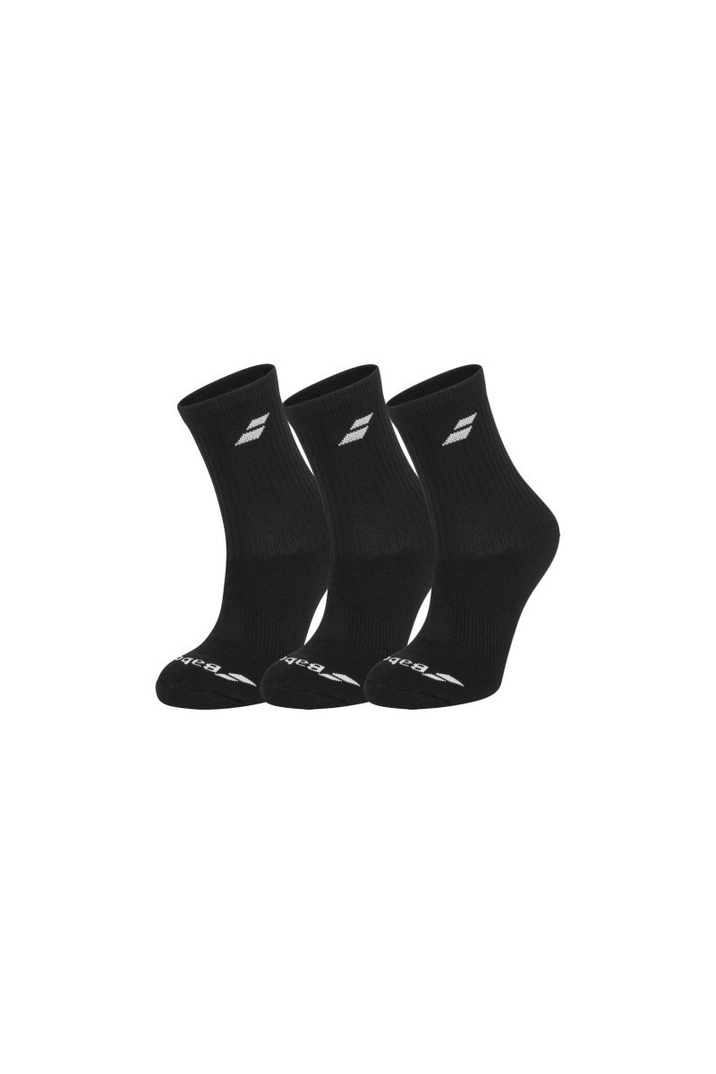 Chaussettes Babolat X 3 Pairs  Pack Junior Black/Black - Ecosport Tennis, Padel, Running