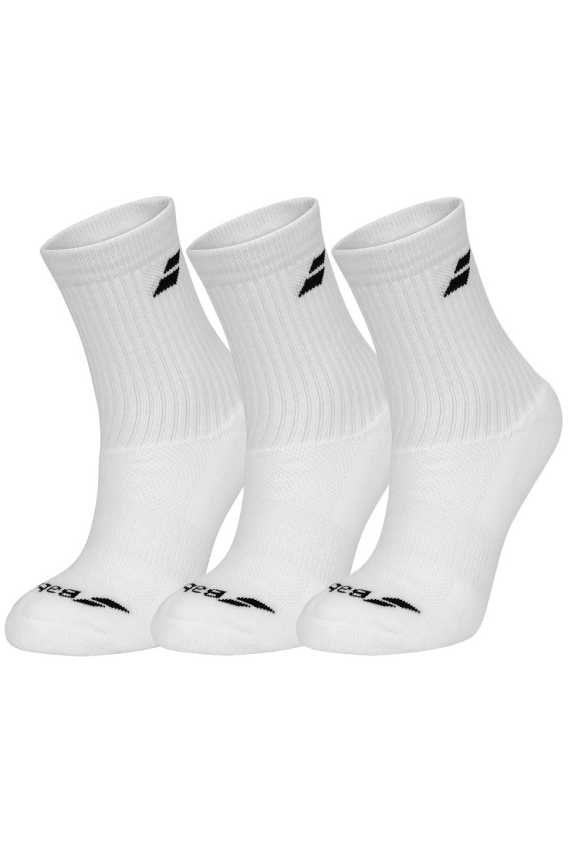 Chaussettes Babolat X 3 Pairs  Pack Junior White/White - Ecosport Tennis, Padel, Running
