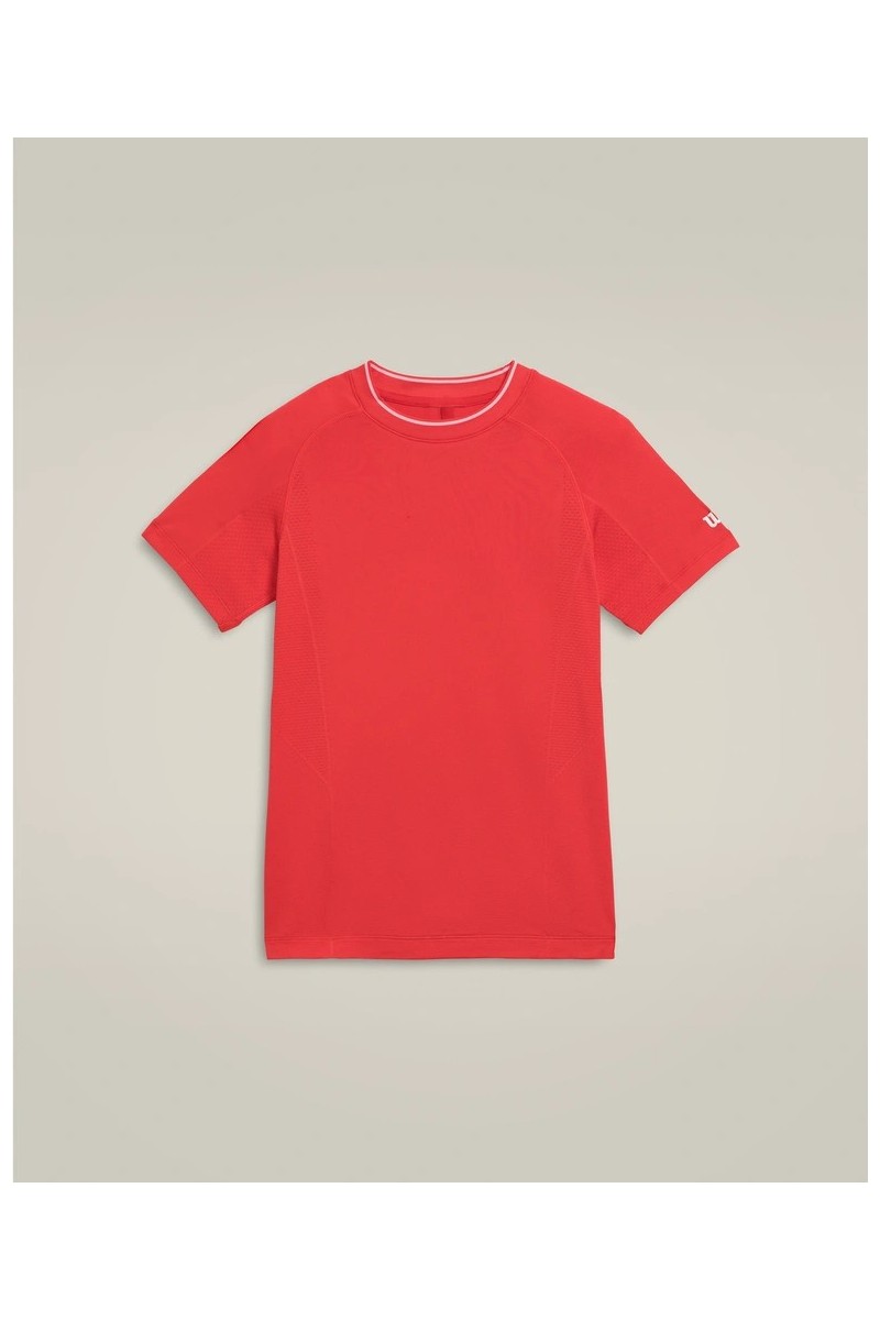 Tee Shirt  Wilson Yb Youth Team Seamless Crew Infrared - Ecosport Tennis, Padel, Running