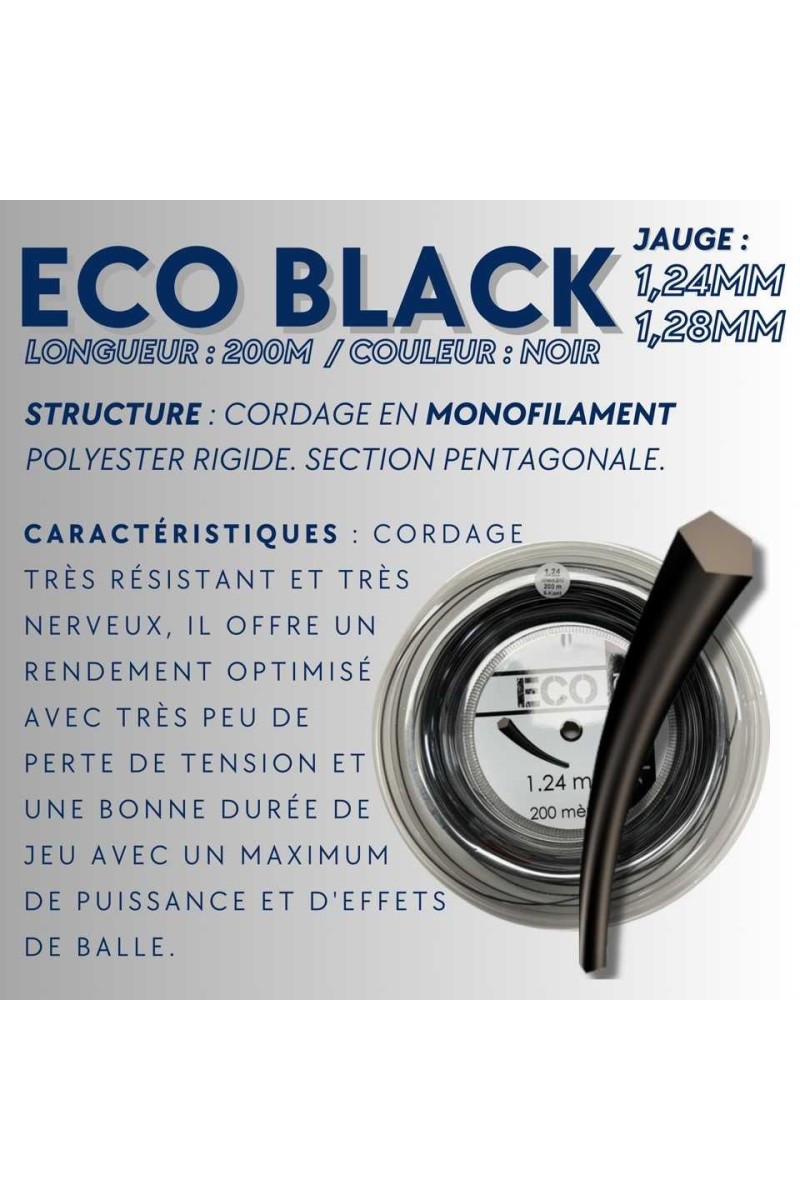 Bobine Eco Black 1.28 Mm - Ecosport Tennis, Padel, Running