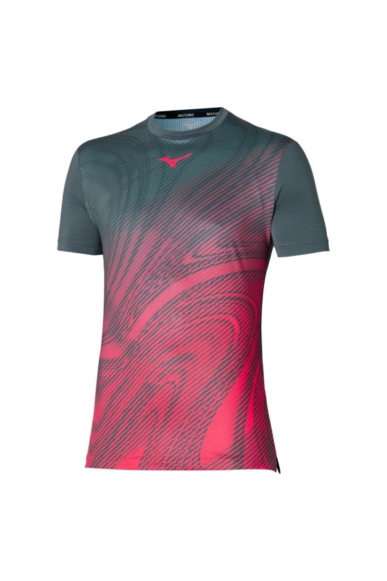 Tee Mizuno Tennis Shadow Graphic Turbulence - Ecosport Tennis, Padel, Running