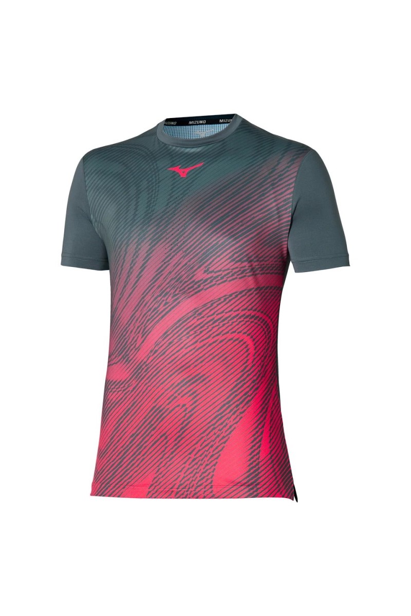Tee Mizuno Tennis Shadow Graphic Turbulence - Ecosport Tennis, Padel, Running