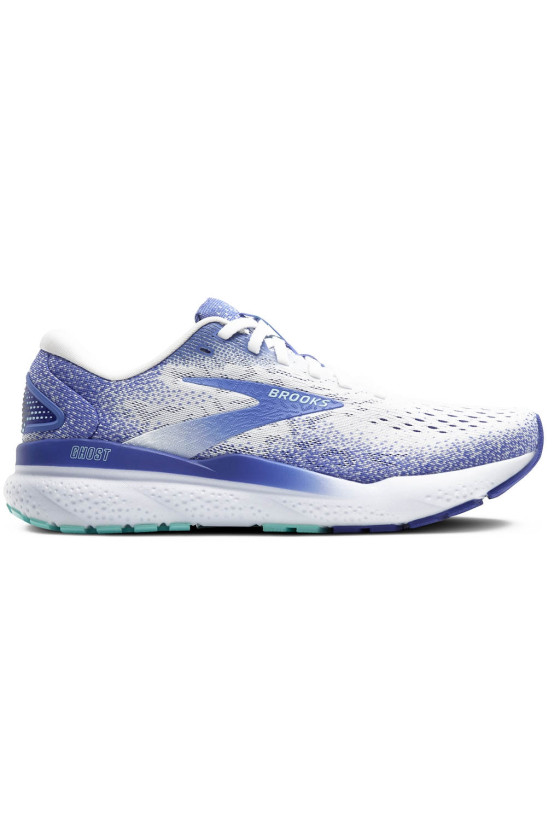 Chaussures Brooks Women Ghost 16 White/Amparo Blue/Limpet Shell