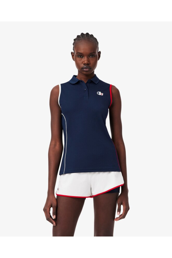 Polo Lacoste Femme Sleevless Navy DF0869_166