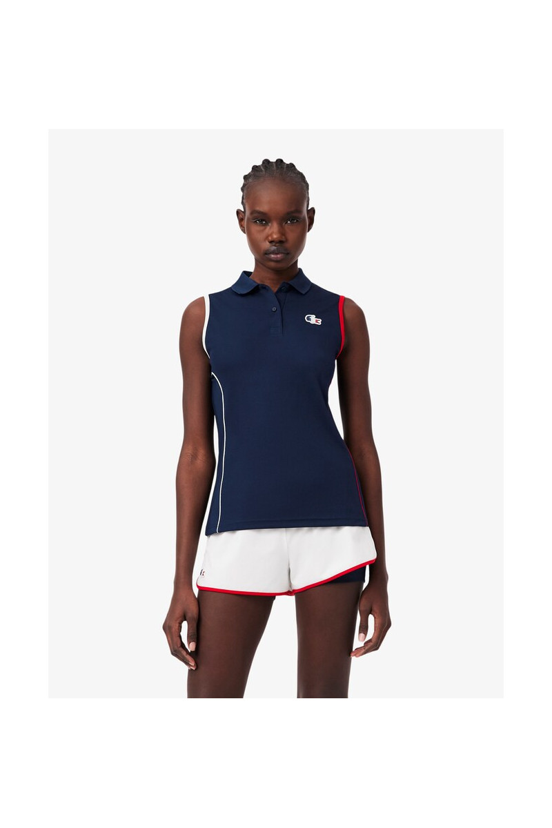 Polo Lacoste Femme Sleevless Navy DF0869_166