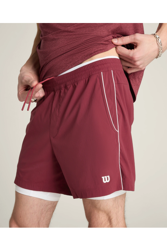 Short Wilson Homme Tennis volley 6in Cranberry WM00008R046001