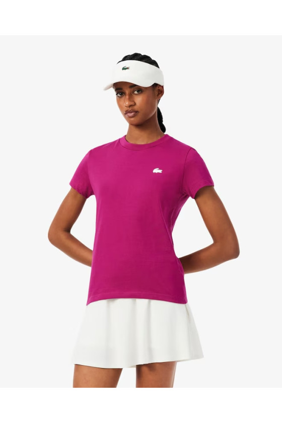 Tee-shirt rubine red femme lacoste tf9246_jbd