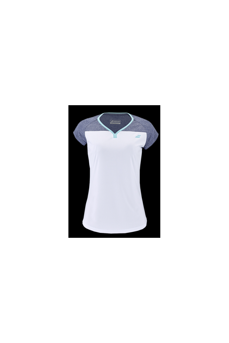 Babolat Play Cap Sleeve Top Women White/Blue Hthr