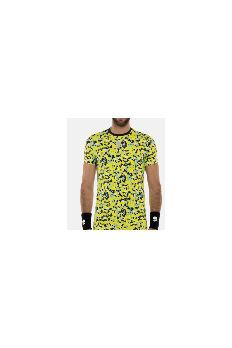 Tee Shirt Hydrogen Tech Camo Pixel Yellow Fluo